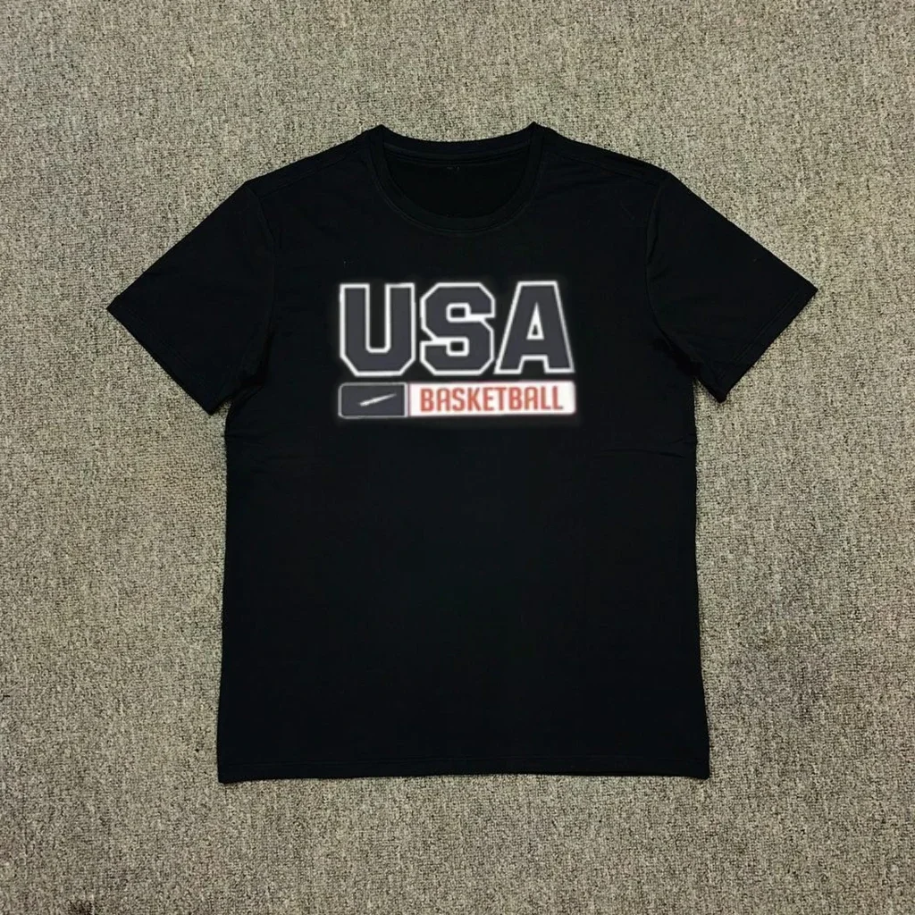 

2025 New American Dream Team T-shirt Short-sleeved USA English Print Men's Streetwear Fashion top