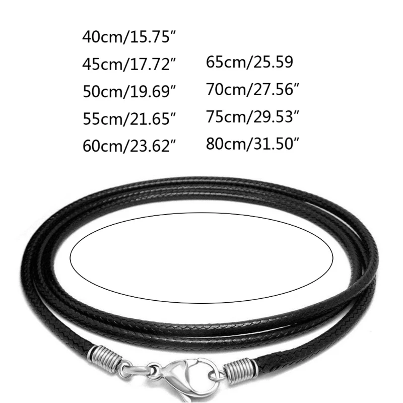Leathers Necklace Cord with Lobster Clasp Braided String Rope Jewelry Making DIY