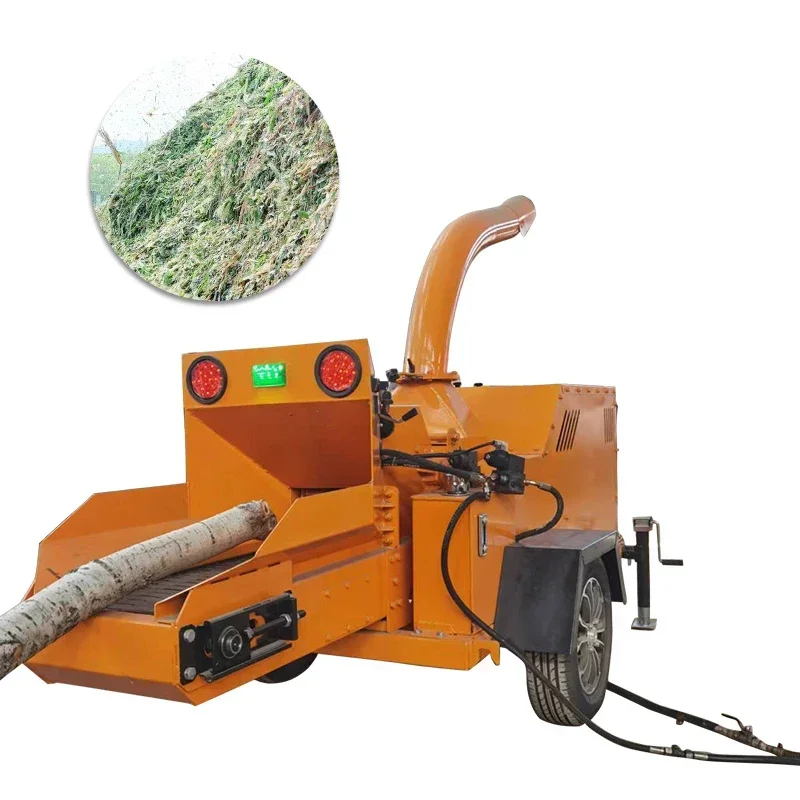 Crawler Remote Control Walking Wood Crusher Mobile Wood Chopping Machine Logs Grinder Wood Chipper