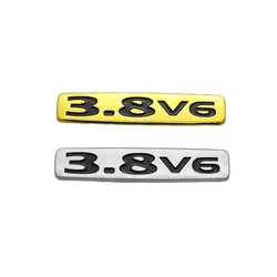 For Pajero 3.8 V6 3.8v6 Emblem Silver Gold 3D Car Sticker Rear Trunk ABS Plastic Logo Badge Decal Nameplate