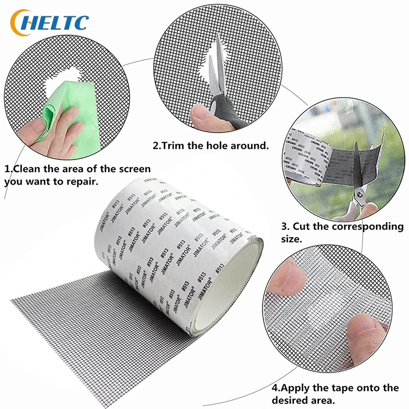 New 5/10cm Width Window Mosquito Net Repair Tape Self-Adhesive Window Screen Repair Patch Anti-Insect Fly Mesh Broken Holes Tape