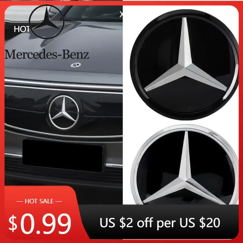 

Автомобильная наклейка 185/205 мм, значок на переднюю решетку автомобиля, наклейка, эмблема, сменные аксессуары для Mercedes Benz W204 W205 W206 W213 W2