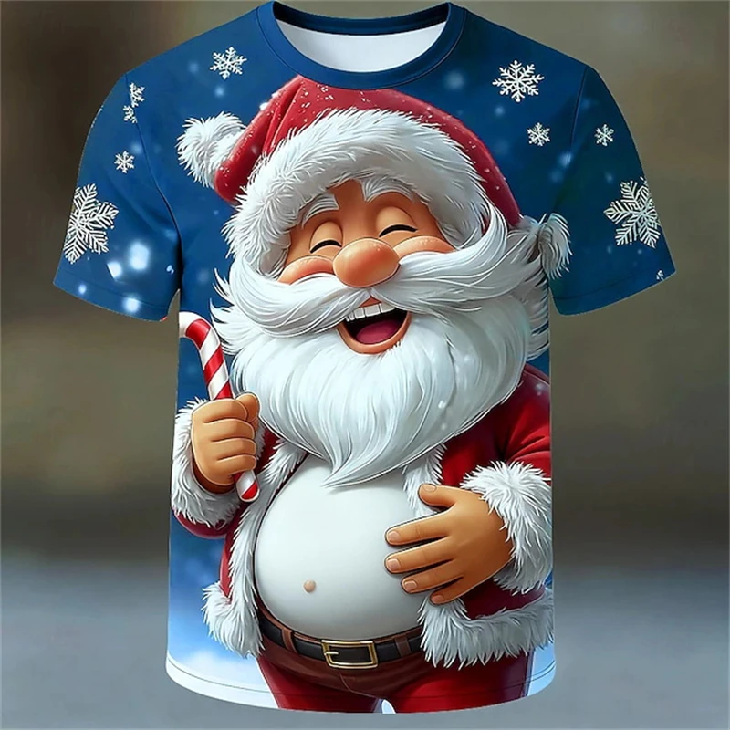 

Funny White-Beard Old Man Graphic T Shirt For Man Women 3D Print Graphic Tee Short Sleeve T Shirt Creative Santa Clause Clothes