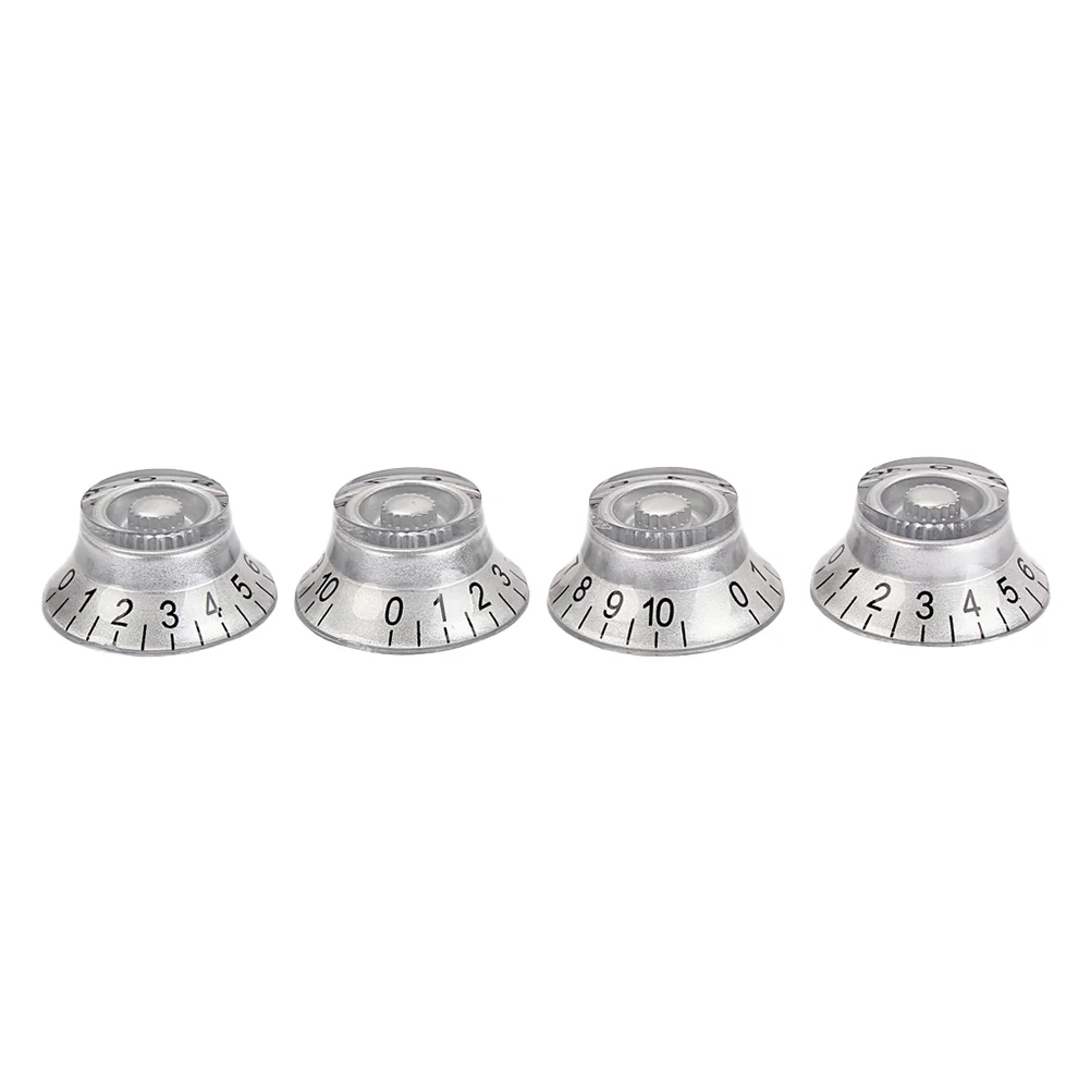 

4 Pcs Guitar Amplifier Knobs AMP Silver Skirted Volume Tone Control amplifier cap guitar accessory amp knobs