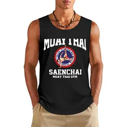 CARTWHEEL KICK PK SAENCHAI MUAY THAI BOXING GYM LUMPINEE CHAMPION Tank Top Men's vest Male vest summer clothes men 2024