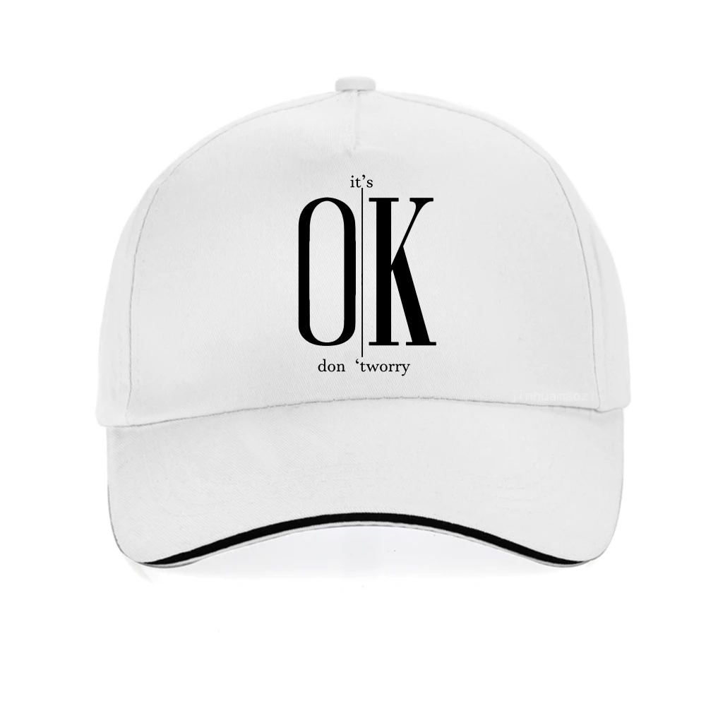 

Men's Street Ok Letter Print baseball cap Summer Men's Casual adjustable sun hat fashion women's Breathable snapback hats