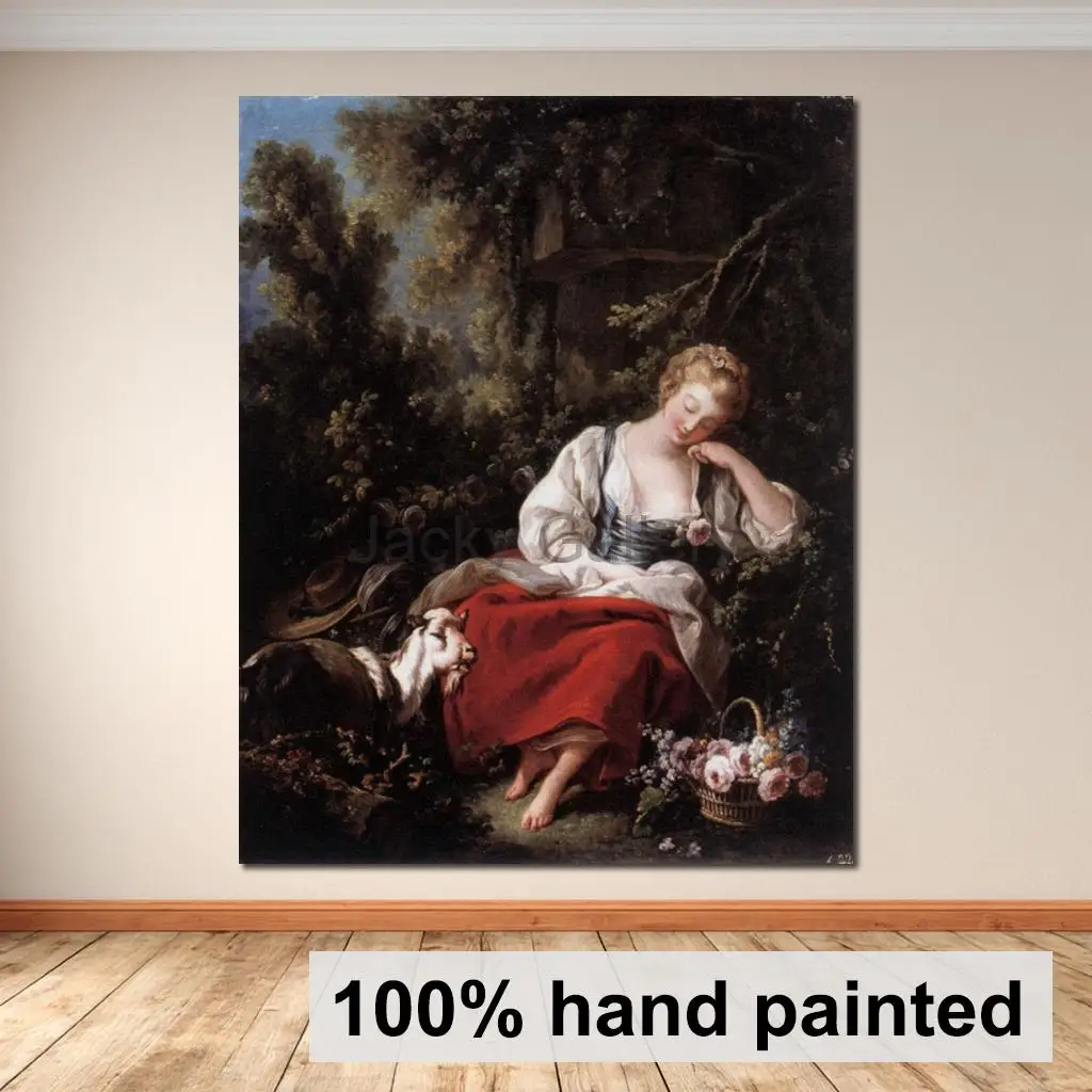 Portrait Jardiniere Endormie Hand Painted Elisabeth Vigée Le Brun Oil Painting Woman Canvas Art Large Wall Decor for Entryway