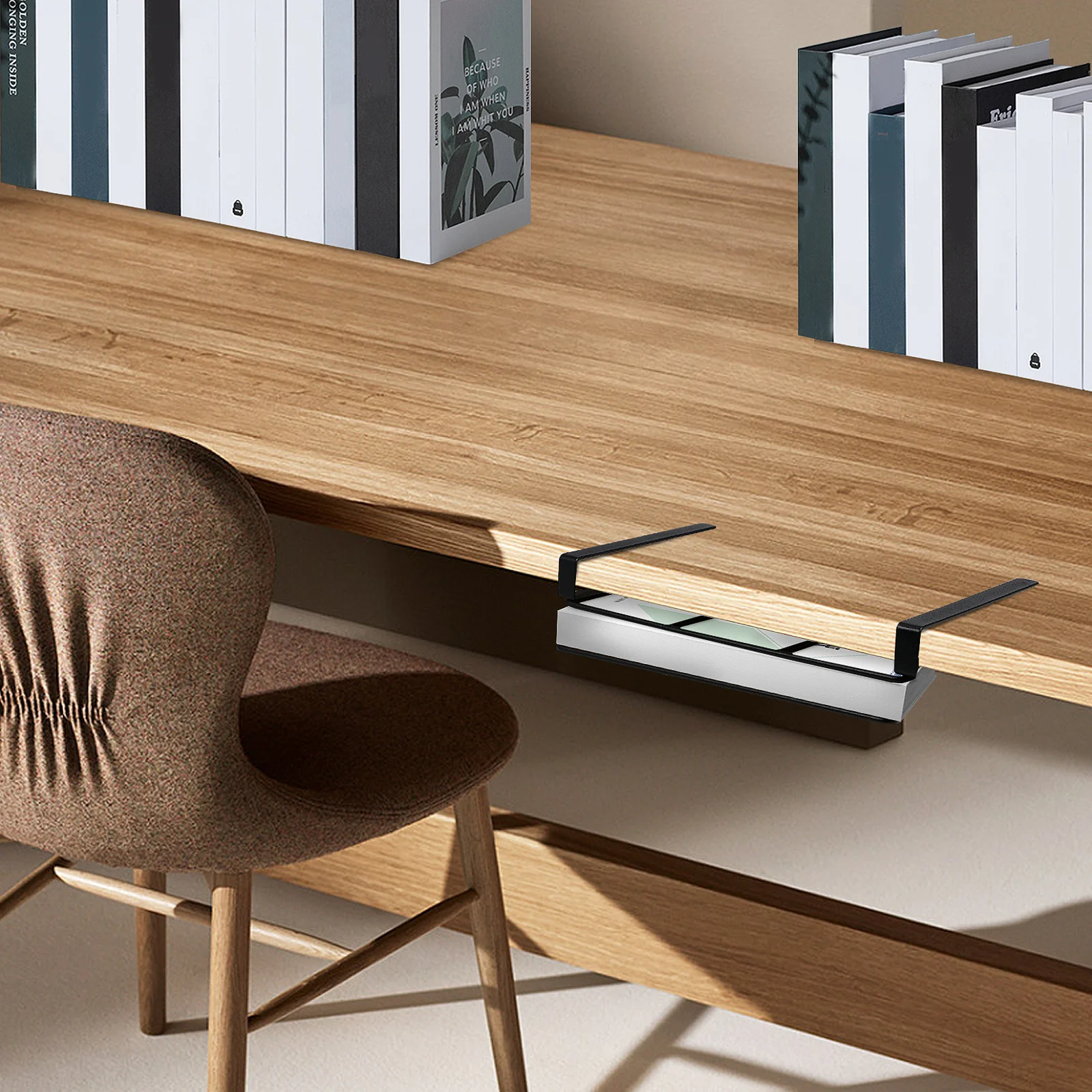 

Under Cabinet Shelf Organizer Stainless Steel Hooks Mugs Utensils Storage Space Saver No Drilling Kitchen Tool Hanger