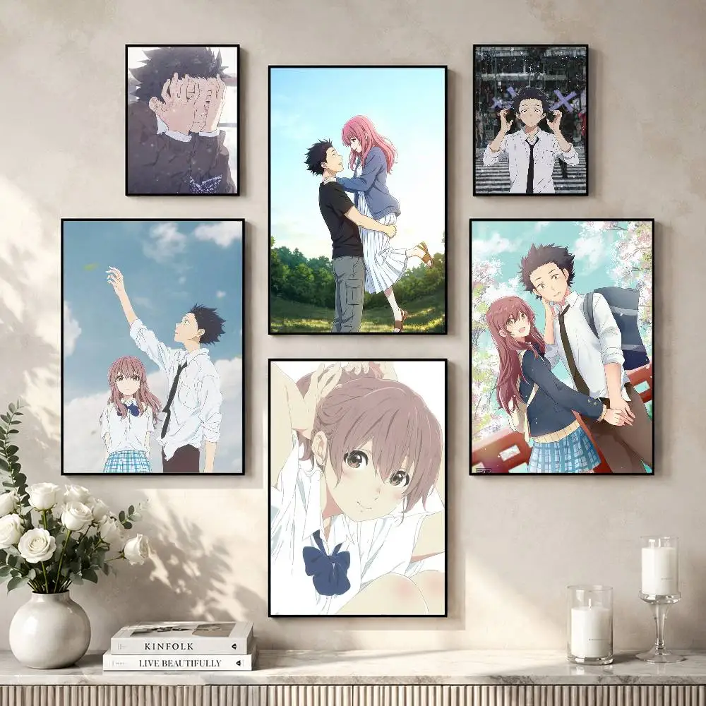 A Silent Voice Poster Versatile HD Waterproof Wall Art Self-Adhesive Decor for Any Space Ideal Gift