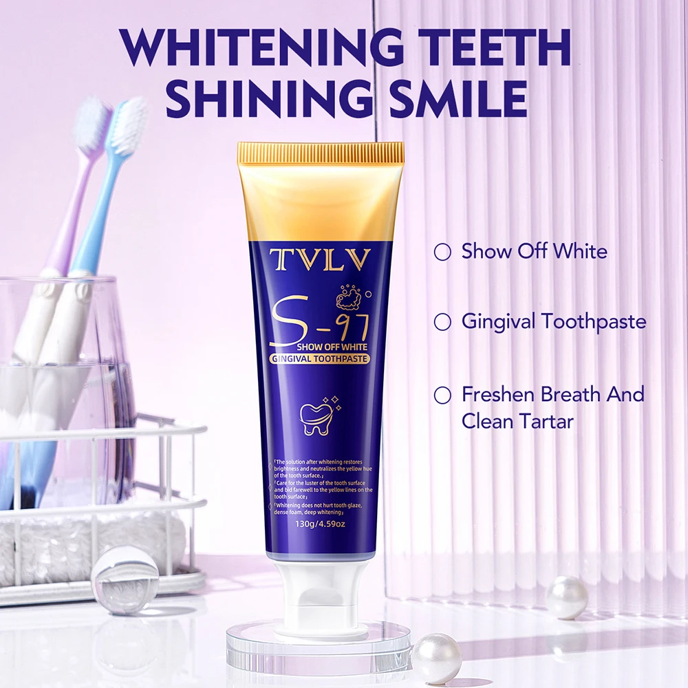 TVLV Fresh White Gingival Care Toothpaste for Removing Stains Cleaning Teeth Yellowing Teeth and Oral Care toothpaste 130g