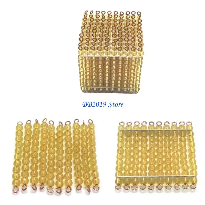 Q0KB Matematica Apprendimento prescolare Puzzle asilo Perline dorate per bambini Educazione precoce Conteggio numeri Studio