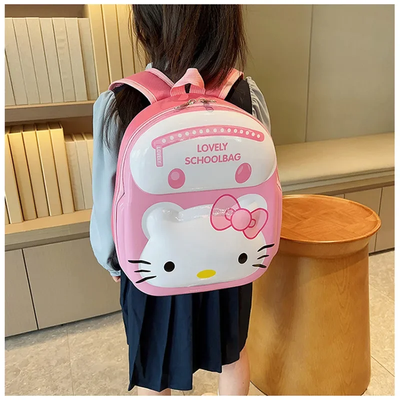 Sanrio olá kitty jardim de infância bolsa do bebê das crianças mochila bonito meninas menino mochila dos desenhos animados casca de ovo mochila bolsa de ombro