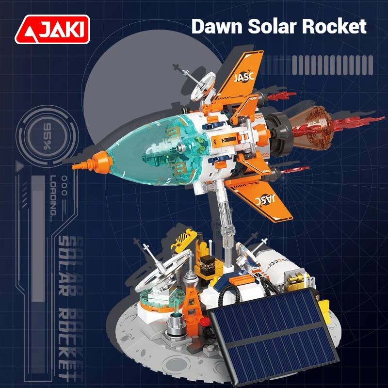 

JAKI Solar Rocket Building Blocks Toys Set, Aerospace Series Model Assembly Ornament, Educational Toy, Children's Birthday Gift