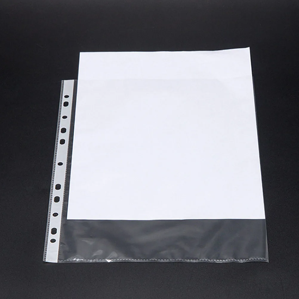 

100Pcs Clear File Pouches A4 Document Bags Smooth Touch for Business and Study File Bags Loose-Leaf Pouches