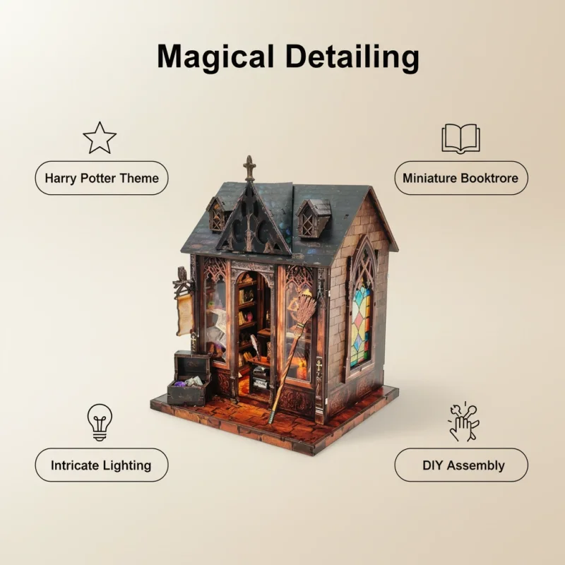 Ouzey 3d construção de madeira diy casas em miniatura pequeno construtor adulto quebra-cabeça trompetista modelo kit forma brinquedo