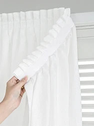 1pc  gauze curtain no punching installation balcony white self-adhesive gauze bedroom bay window semi-blackout pasted curt