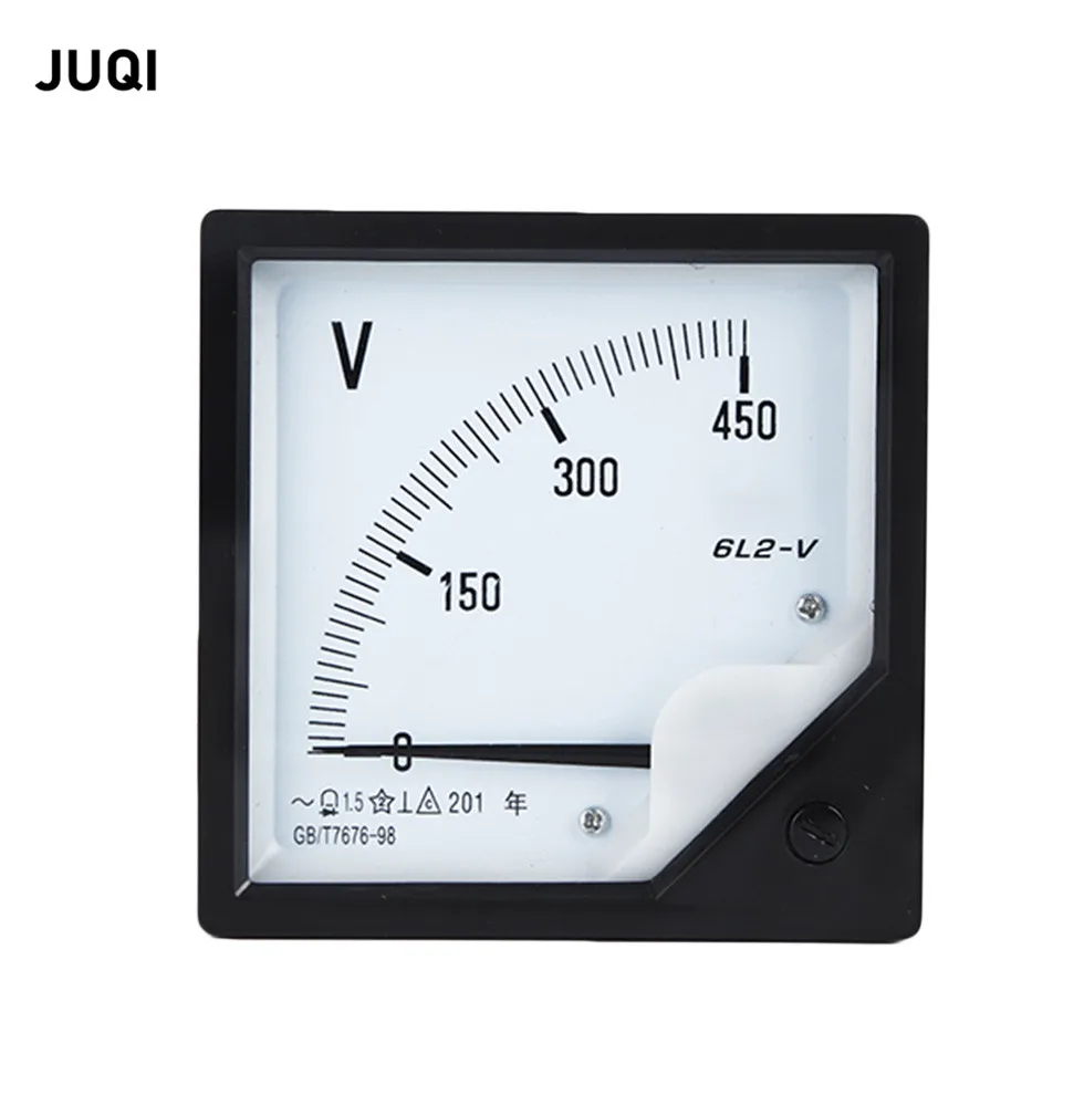 6L2-V Pointer type AC voltmeter 50V 100V 150V 250V 300V 450V 500V  Range Analog Voltmeter Gauge Panel 80x80mm