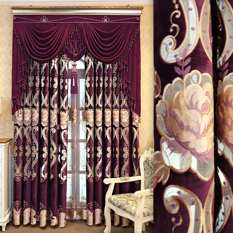 

European Style Simple Modern Palace Elegant Window Curtains for Living Dining Room Bedroom Villa Study Home Hotel Apartment