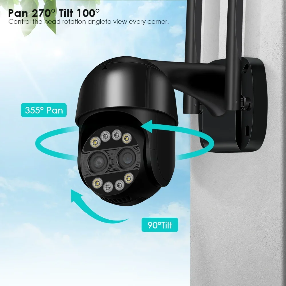 security protection camera surveillance exterieur sanBESDER-Caméra de surveillance extérieure PTZ IP WiFi 4K 8MP/ICN2, dispositif de sécurité