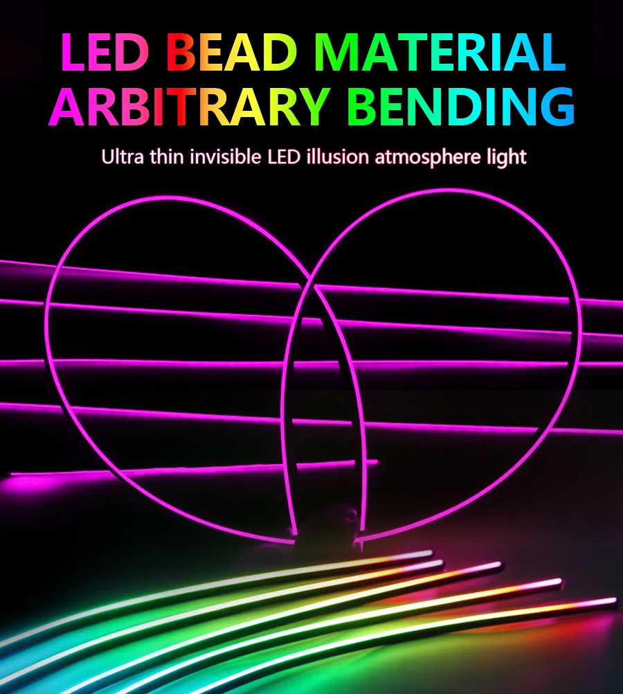 أضواء الغلاف الجوي الداخلي لبيئة السيارة Led شريط النيون App التحكم 64 RGB الإضاءة لتويوتا كامري 5 2001-2006