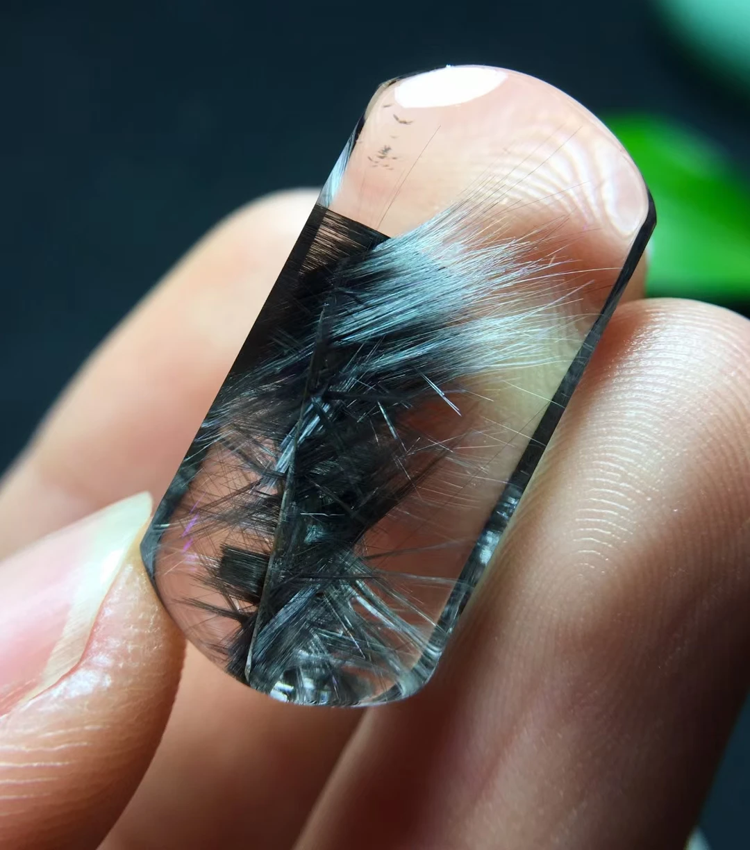 

Natural Brookite Platinum Black Rutilated Quartz Pendant 28*13.5*8.5mm Bead Women Men Bead Jewelry Fashion AAAAAA