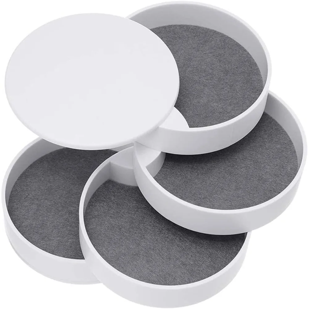 

Small jewelry storage box, four-layer rotating jewelry tray, women's jewelry storage box