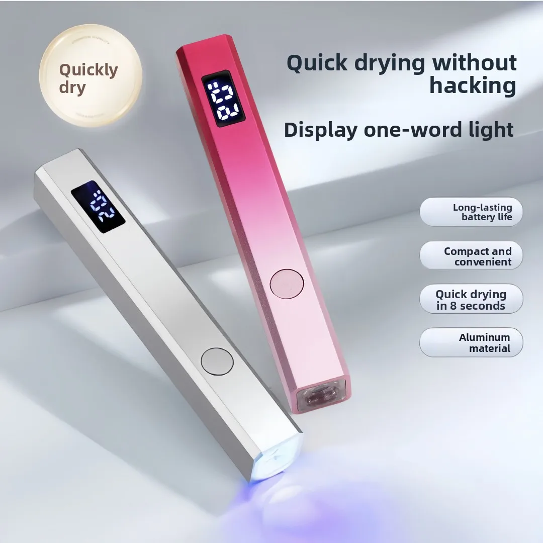Przenośna, ręczna mini lampka do paznokci do szybkiego suszenia wszystkich lakierów hybrydowych, suszarka do paznokci USB, mini lampka UV LED w formie długopisu.
