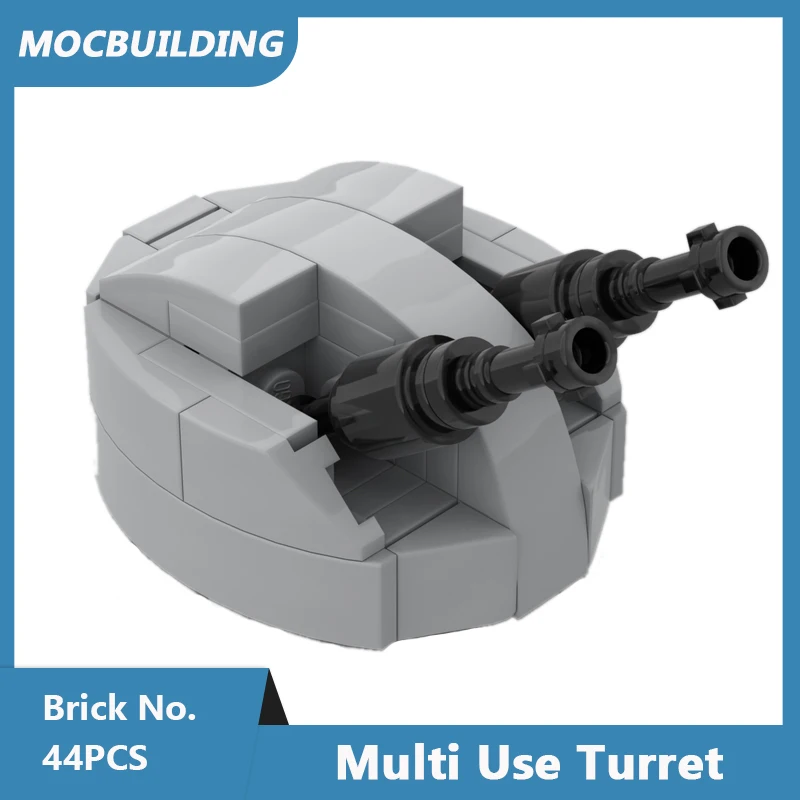 MOC Building Blocks Military Multi Use Turret Model DIY Assembled Bricks Anti-Tank Gun Weapon Display Toys Xmas Gifts 44PCS