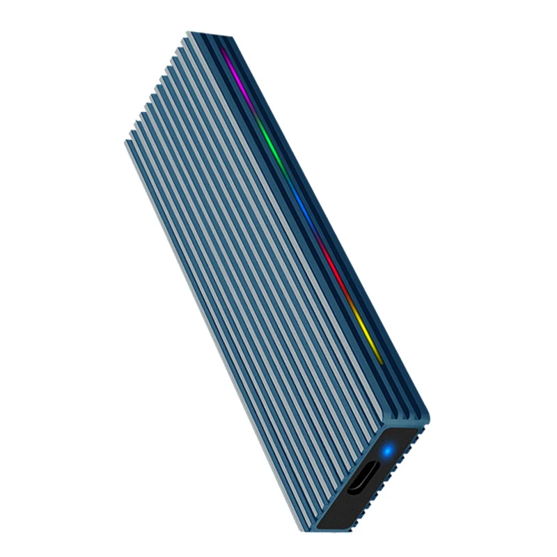 UTHAI M. 2 솔리드 스테이트 USB 3.1NGFF 프로토콜 하드 디스크 케이스, C 타입 금속 알루미늄 합금 휴대용 하드 디스크 케이스, RGB 조명 포함