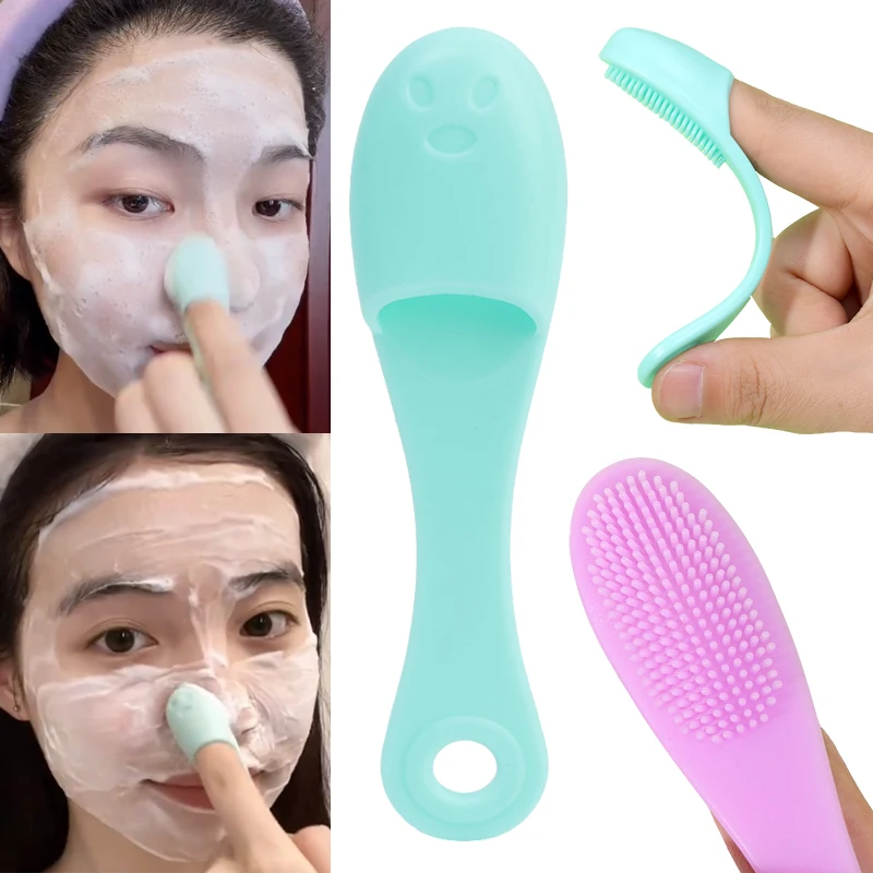 Face Silicone Nose Brush Pore Exfoliating Cleaner Portable Blackhead Massage Brushes Tools Facial Nasal Scrub Remover Cleaning