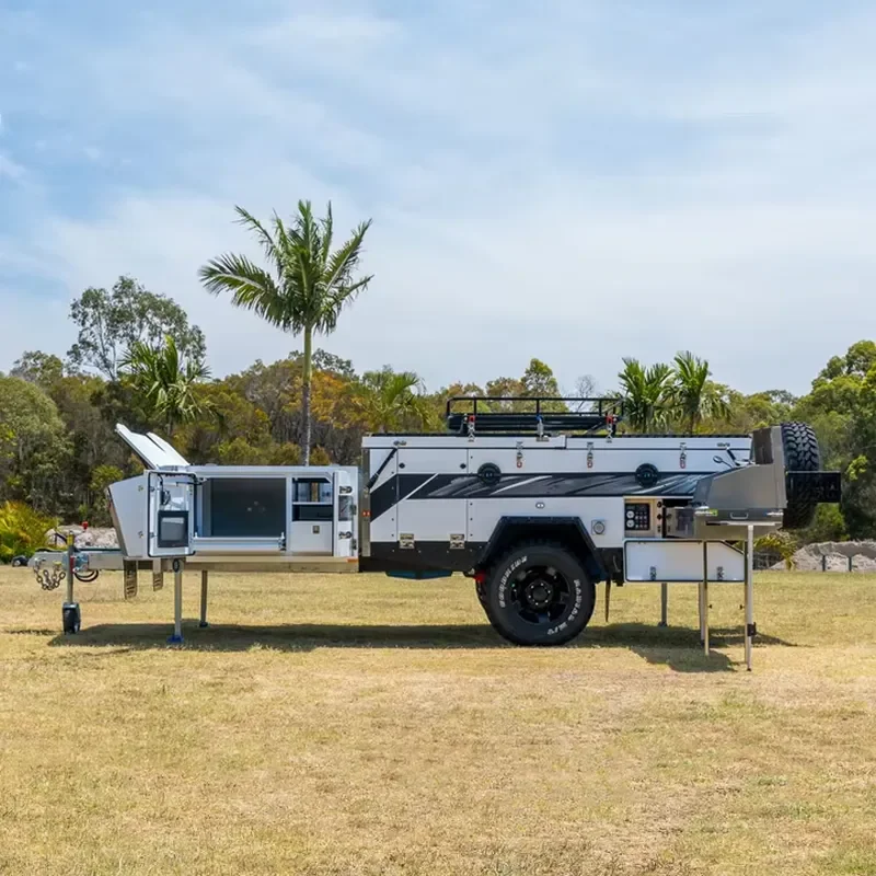 High Quality Large Australian Standard Off-Road Fold Camper Travel Trailer 4X4 With LED Lights Tent for Outdoor Camping for
