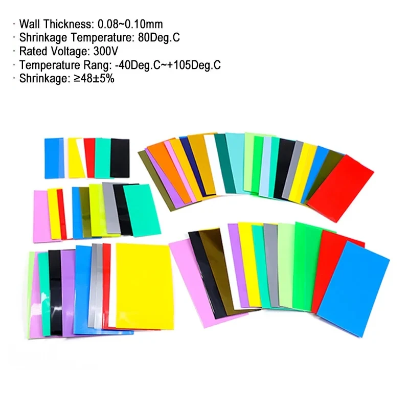 25~1000pcs PVC Heat Shrink Tube Pre-Cut Lipo Battery Wrap Protective Sleeve Casing Precut Insulated Film Cover for 18650/21700