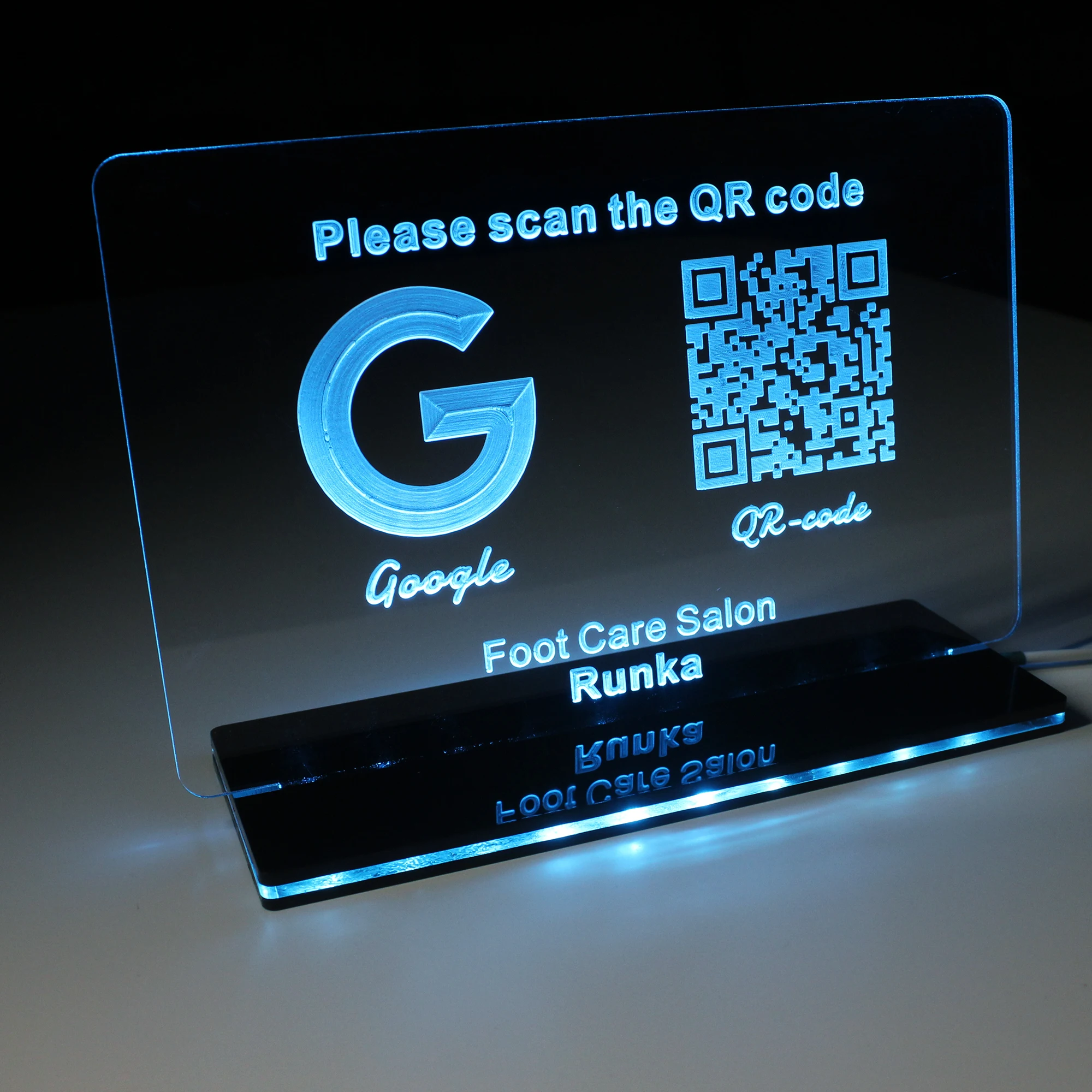 

Neon Social Media Sign Billboard Glowing QR Code Google LOGO Customization