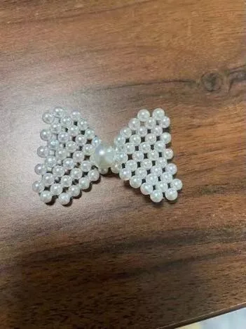 Pearl bow hand-woven large and small pearl headdress hair grab clip hat bag earrings accessories