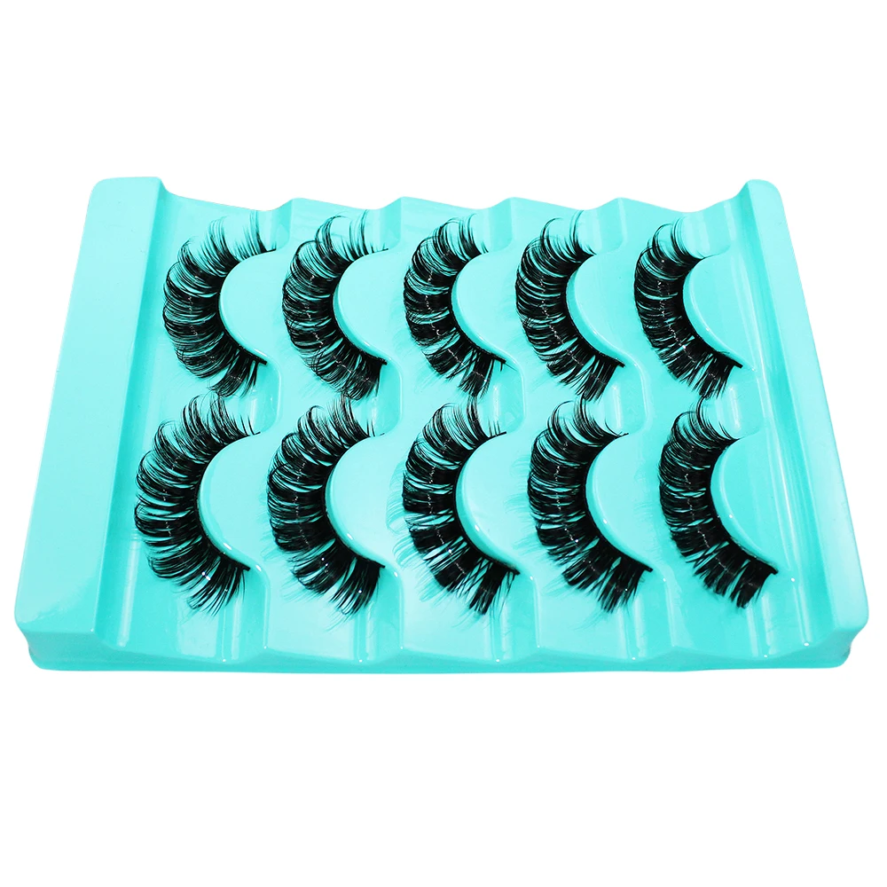 2Boxes/10Pairs Lashes DD Curl Russian Lashes 3D Fake Eyelashes Reusable Fluffy Russian Strip Lashes Eyelash Extension