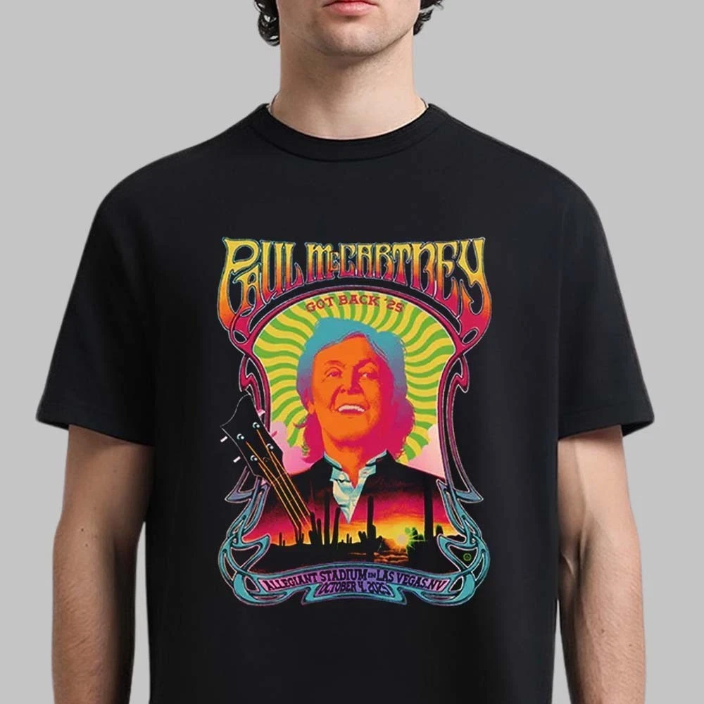 ¡Las Camisetas de Manga Corta Casuales y Modernas para Hombre Son Súper Populares! Camiseta de Paul McCartney en Las Vegas el 4 de octubre de 2025