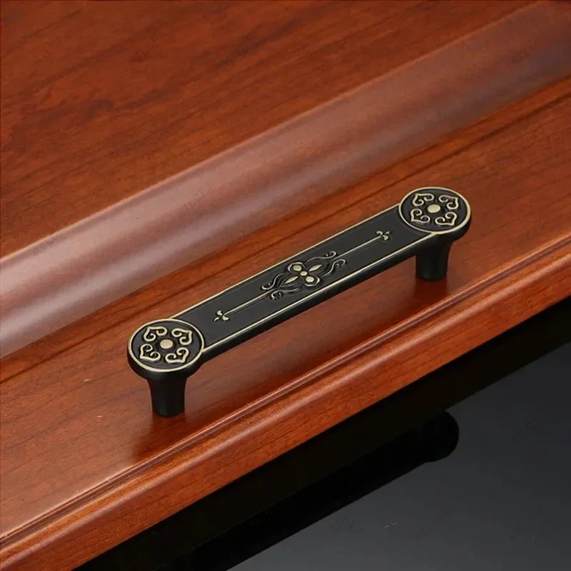 New Chinese Style Antique Handle Vintage Pattern Drawer Cabinet Antique Bronze Chinese Windbreaker Cabinet Door Handle