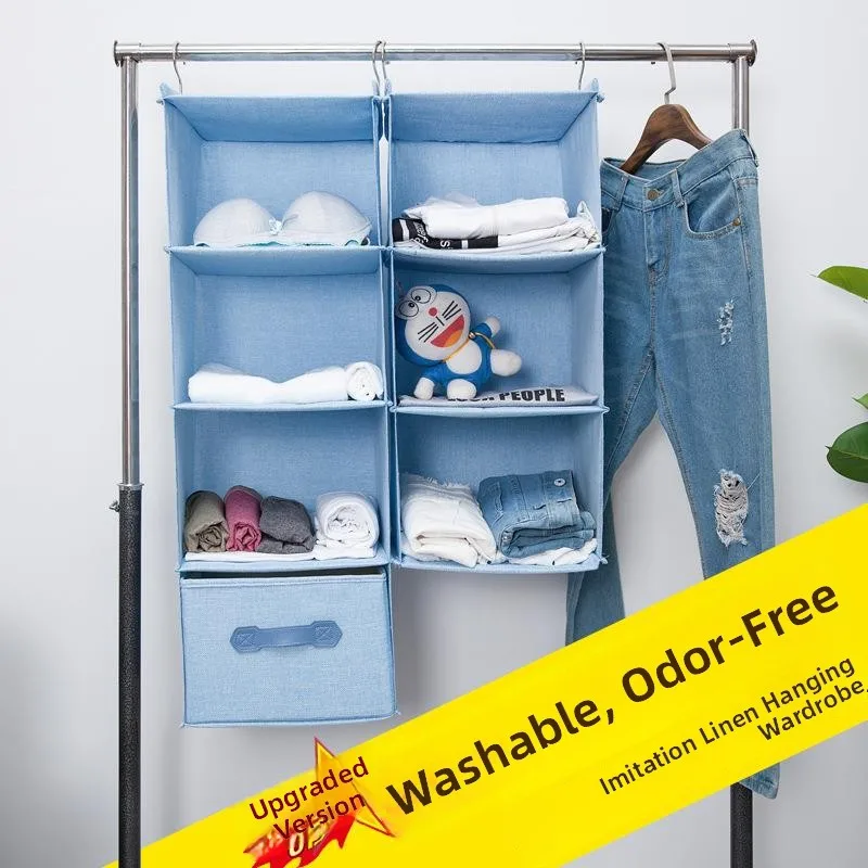 

Multi-Layer Cotton Linen Clothing Storage Bag Hanging Wardrobe Organizer Der Sos Placement Bag Home Storage Tools