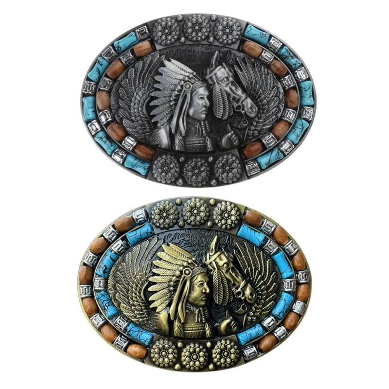 

Relief Indian&Horse Belt Buckle Adult Unisex Clothing Accessories Buckle for DIY Belt Supplies Drop Shipping