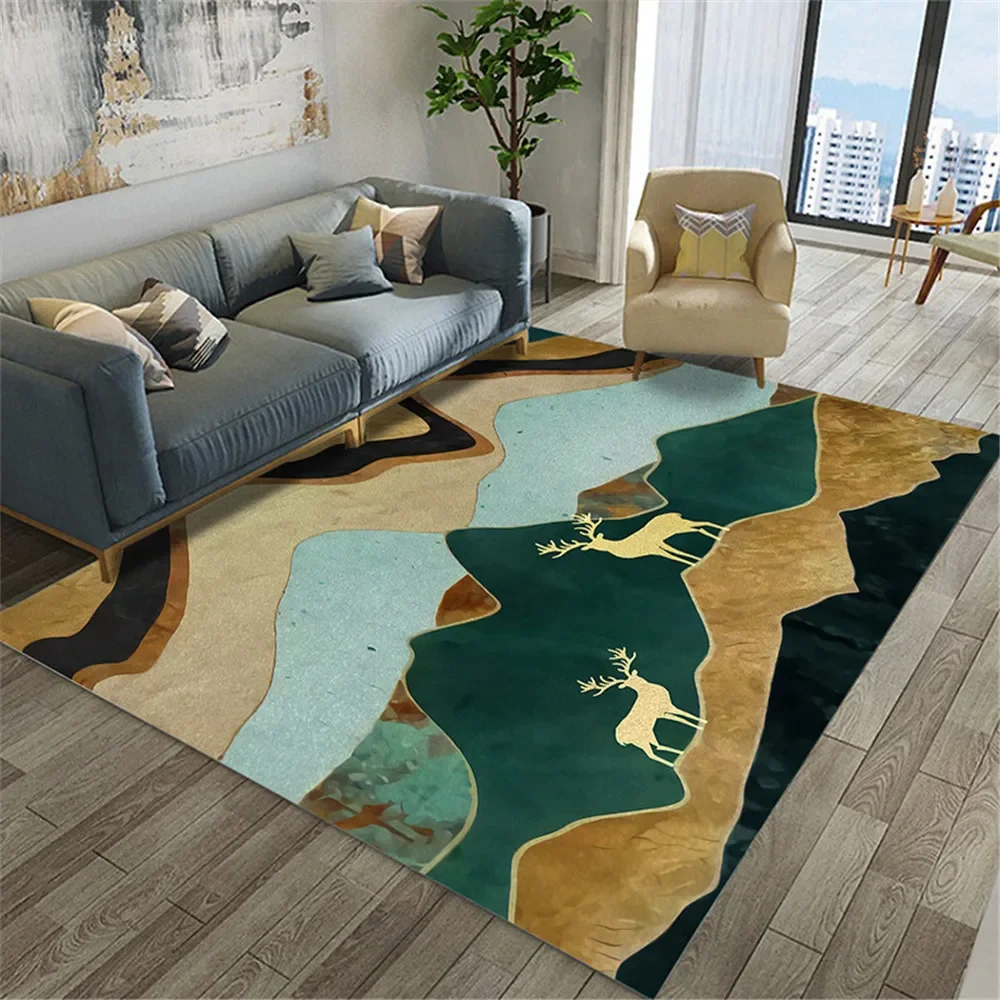 Simple Langshankawa Ginkgo Ginkgo Retro Decoration 3D Pattern Decoration Carpet Room Room Study House Cushion rug floor mat