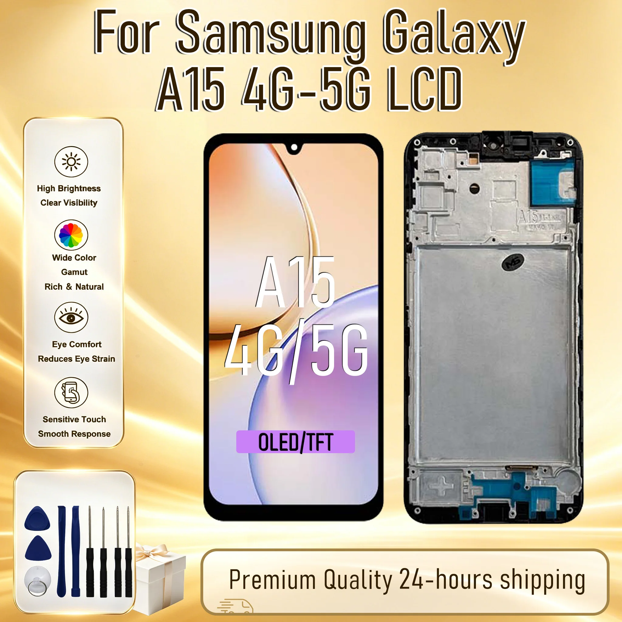 OLDE For Samsung Galaxy A15 4G LCD SM-A155F Touch Screen Digitizer For Samsung A15 5G LCD SM-A156B TFT Assembly Replacement Part
