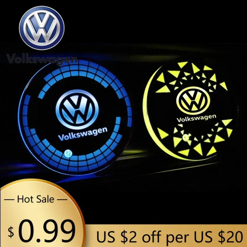 

Светодиодный подсветка-подстаканник для Volkswagen (подсветка для подстаканников, атмосферная подсветка) для Volkswagen Golf, Passat, Jetta, Tiguan, Polo, Bora, Beetle