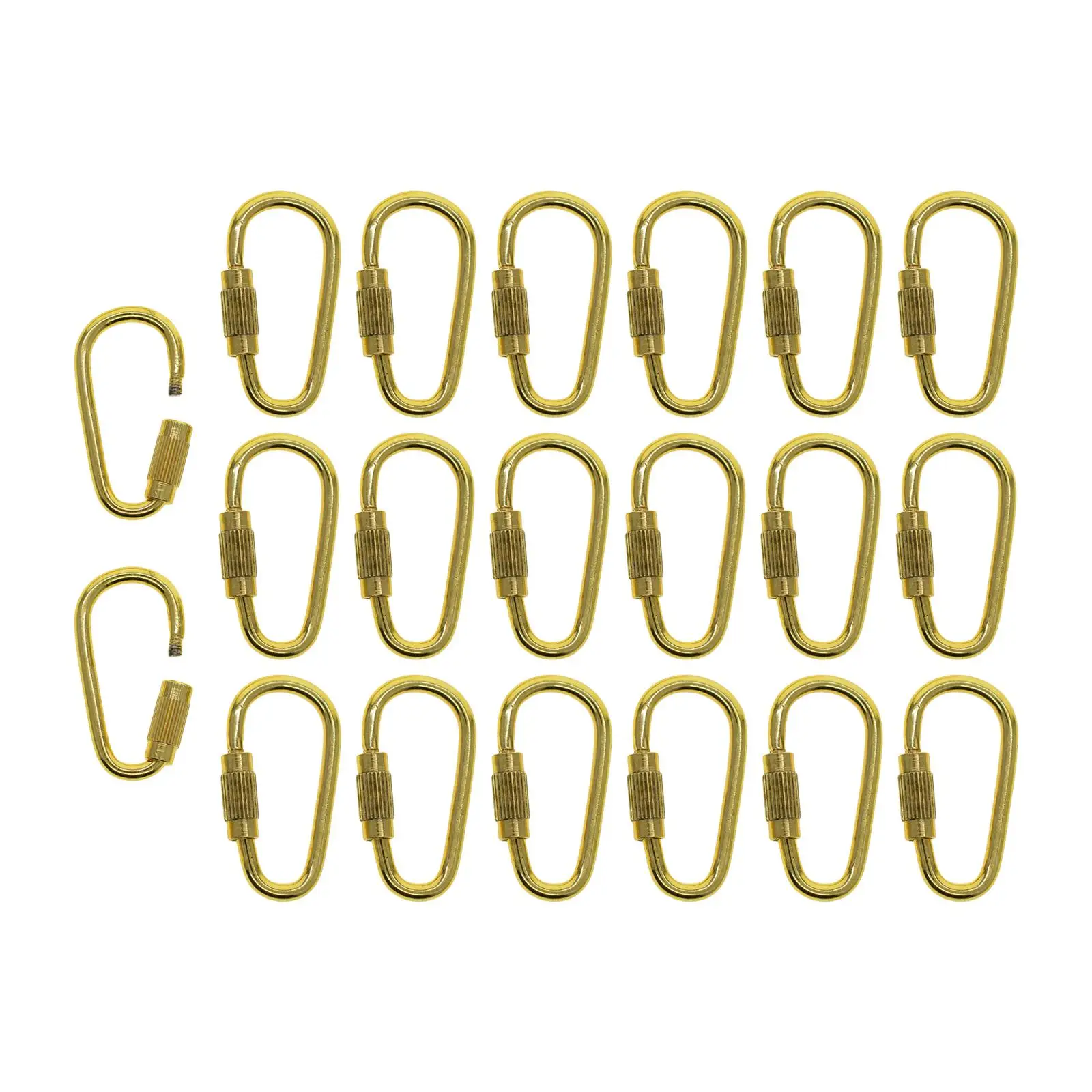 20Pcs Mini Locking Carabiner DIY Keychain Jewelry Clasps Hooks Quick Release