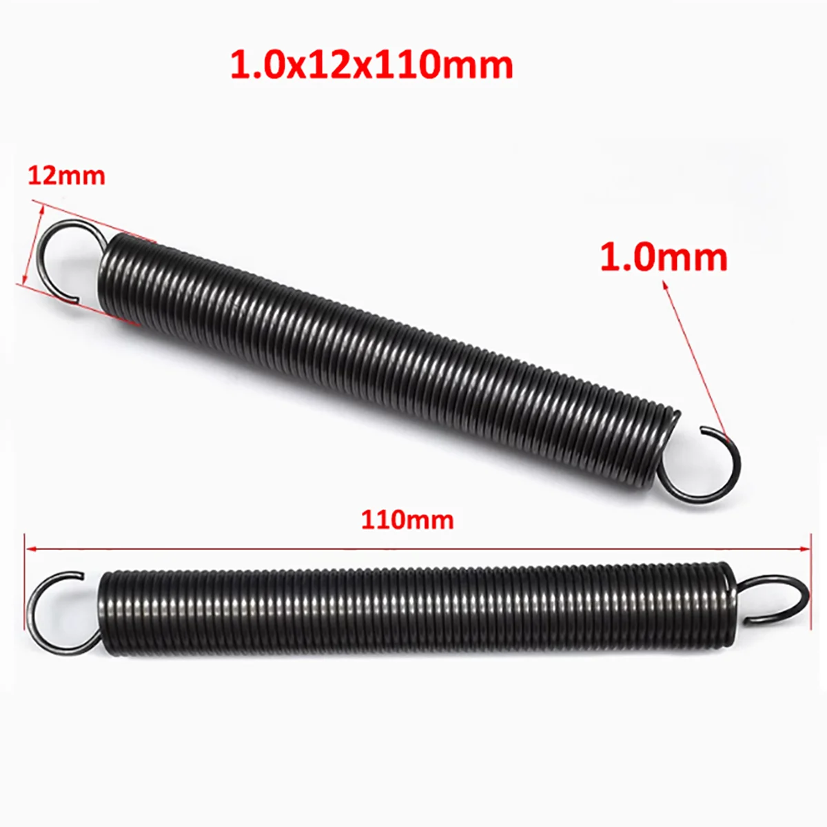 Extension Expansion Springs Wire Diameter 1.0mm Spring Steel Tension Springs OD 10mm 11mm  Length 40 50 60 70 80 90 100 -140mm