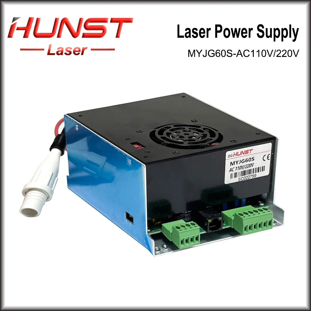 

HUNST CO2 Laser Power Supply MYJG 60S Supports 110V/220V Voltage, Suitable For Laser Engraving And Cutting Machines.