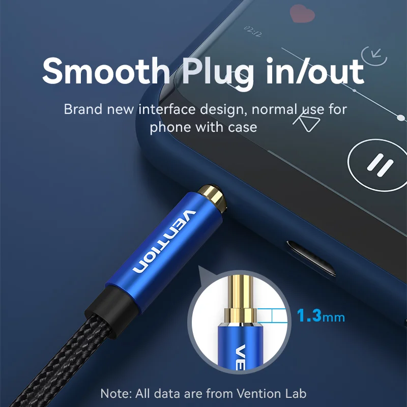 Vention aux kabel 3.5MM hever pánský na pánský 3.5mm audio kabel hever pro JBL sluchátka Xiaomi oneplus reproduktor kabel auto aux šňůra