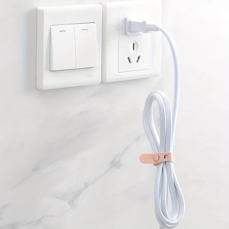 12pcs Silicone Tie Data Cable Storage Earphone Cable Organizer Winder Anti-Lost Fastener Data Cable Bundle Strap