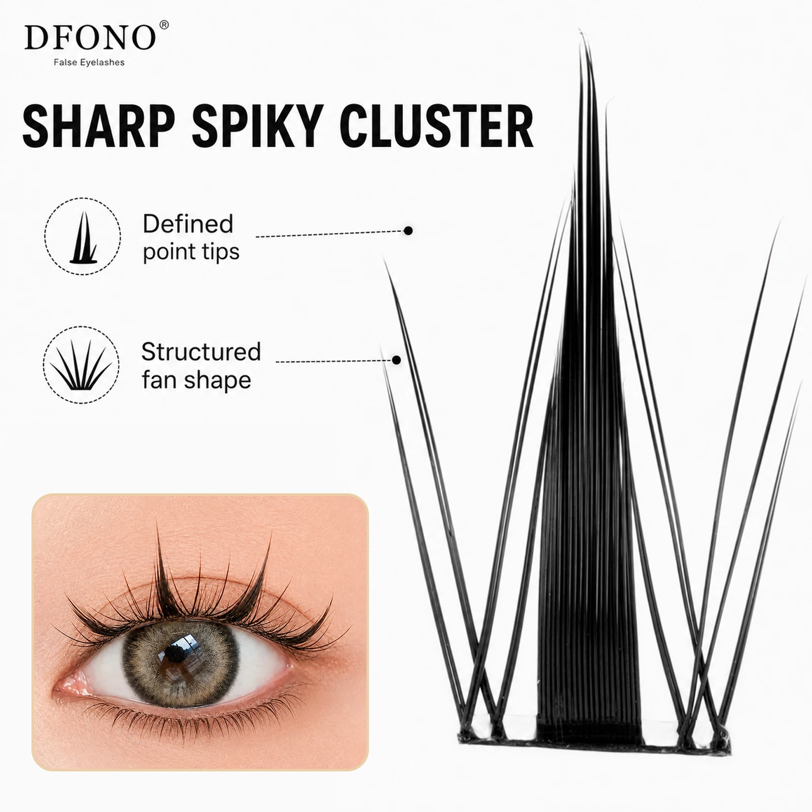 Spiky DIY Cluster Lashes Dual Panel Lash Book Wispy Manga Anime Einzelne Wimpernverlängerungen Natürliches Volumen Falsche Wimpern – Detail 4