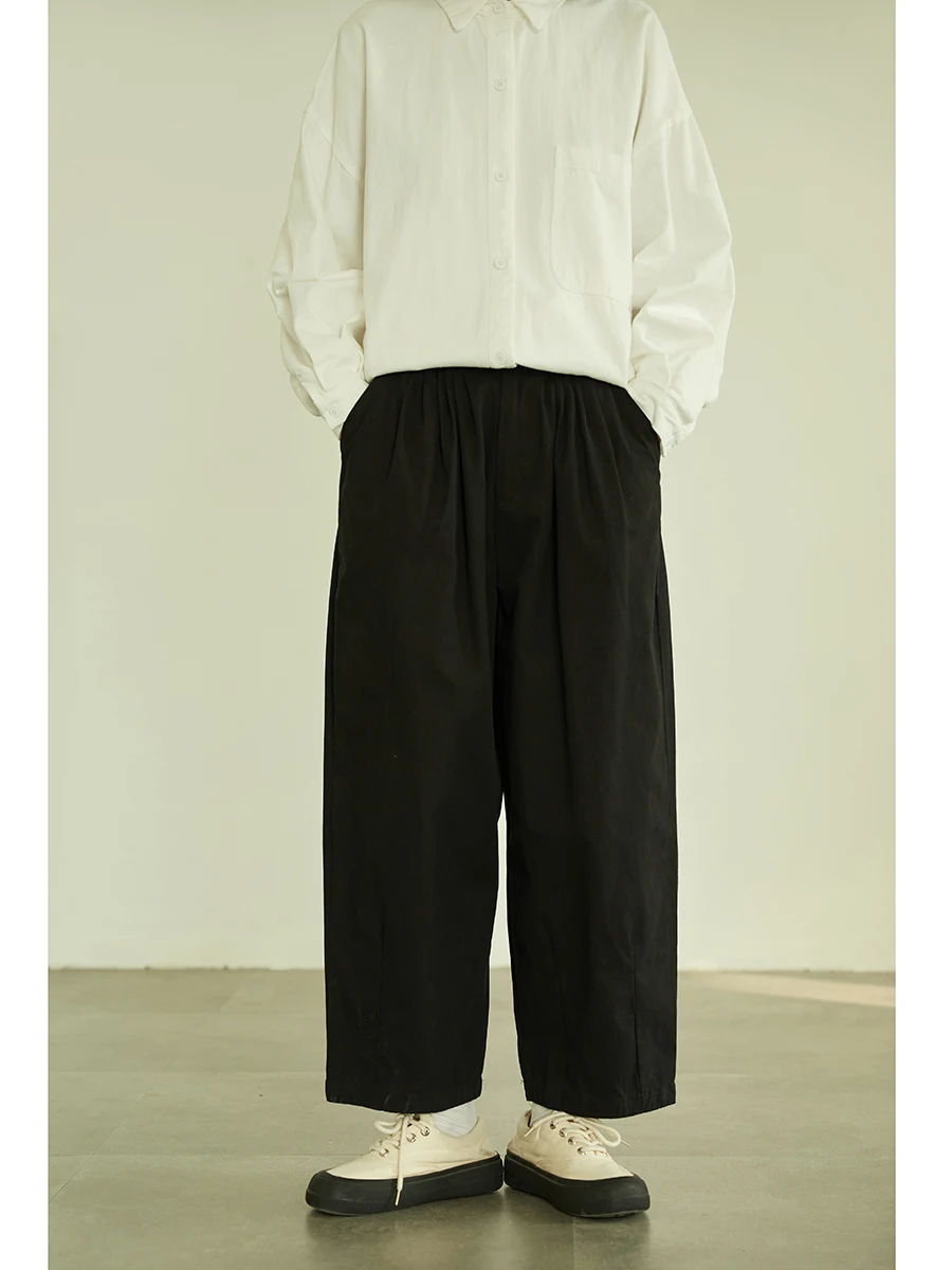 High Waist Straight Leg Casual Pants Spring 2024 Slimming Loose Fit Japanese Sle Cotton Sweet Sle Women's Pants