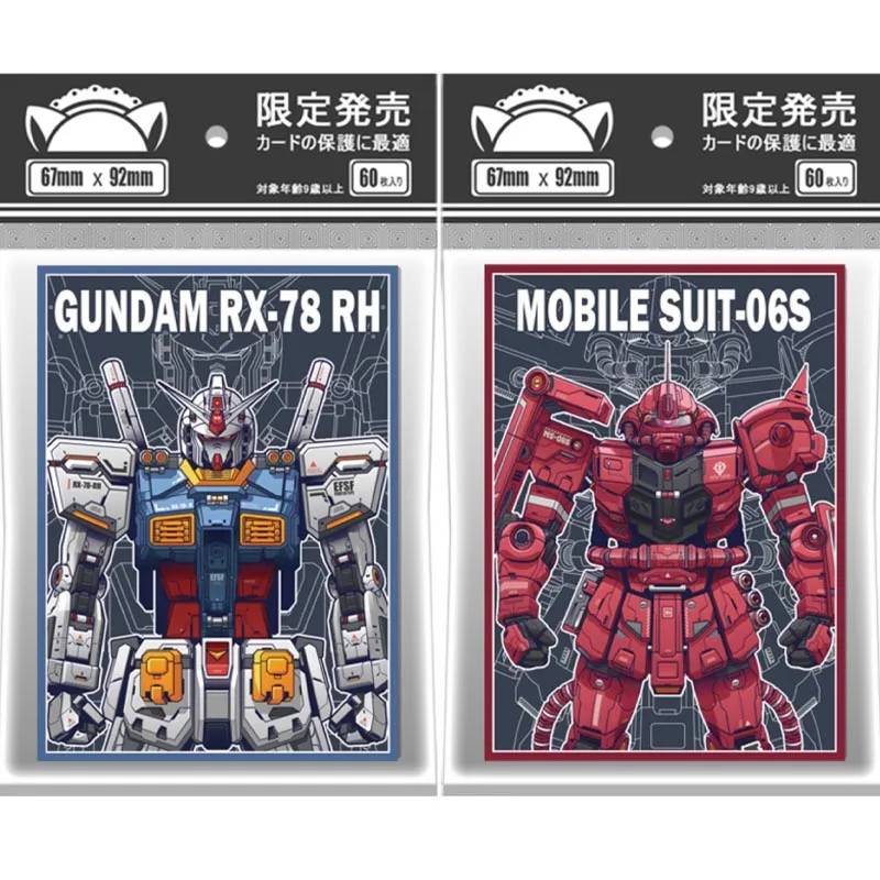 

60 шт./компл. GUNDAM RX-78 MS-06S рукав для флэш-карты аниме игровая коллекционная карта защитный чехол подарочная игрушка 67*92 мм